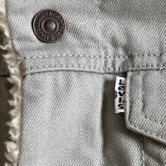 Grey Levis Sherpa Jacket--Light Grey--Size XS--New w/o Tags - Picture 15 of 16